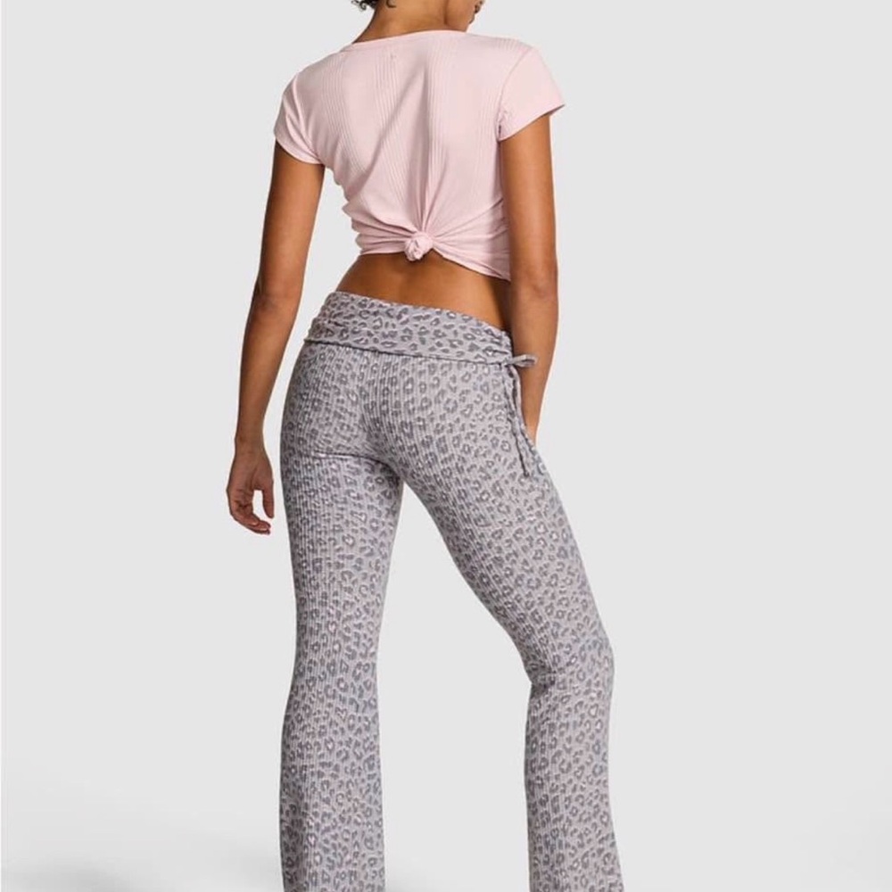 Victoria's Secret Gray and Pink Leopard Print Pants